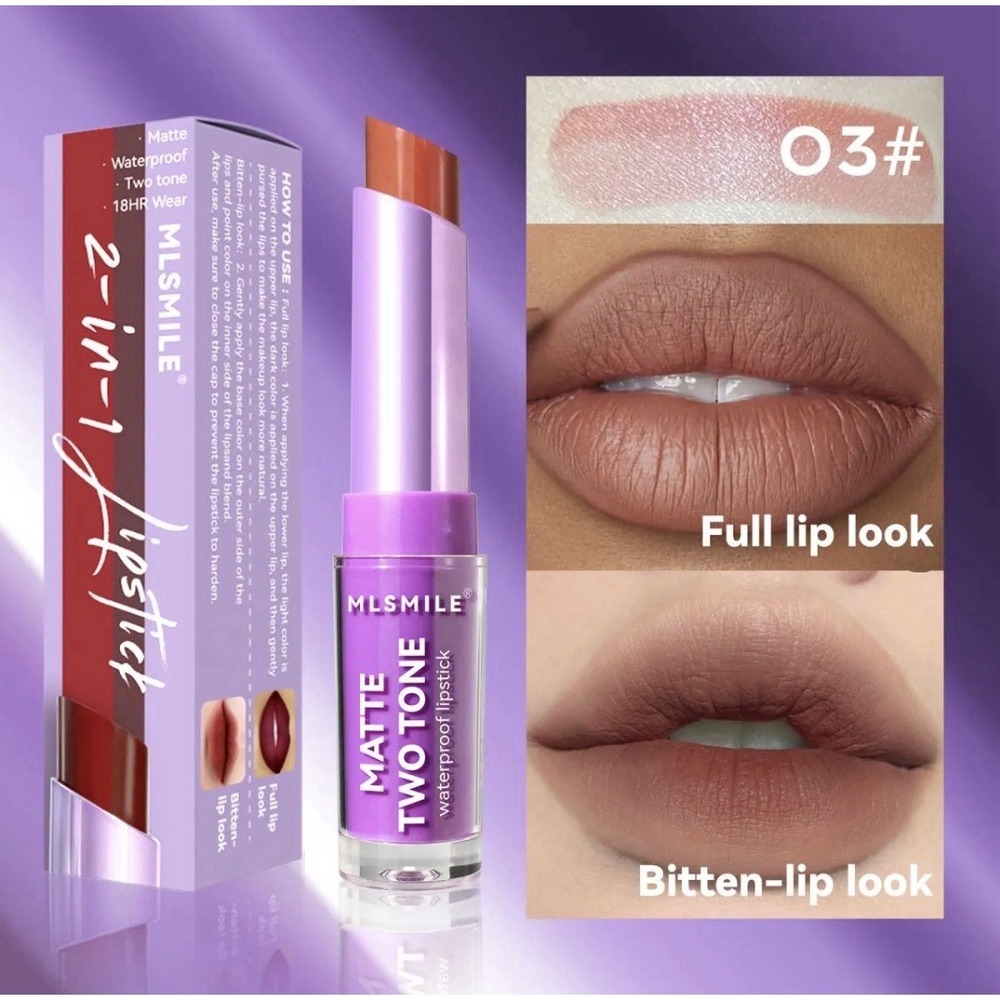 💄‎ Two-Tone Velvet Pearl Lipstick – Long-Lasting & Moisturizing